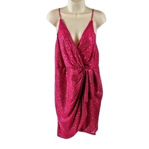 Double Crazy pink sequined party dress